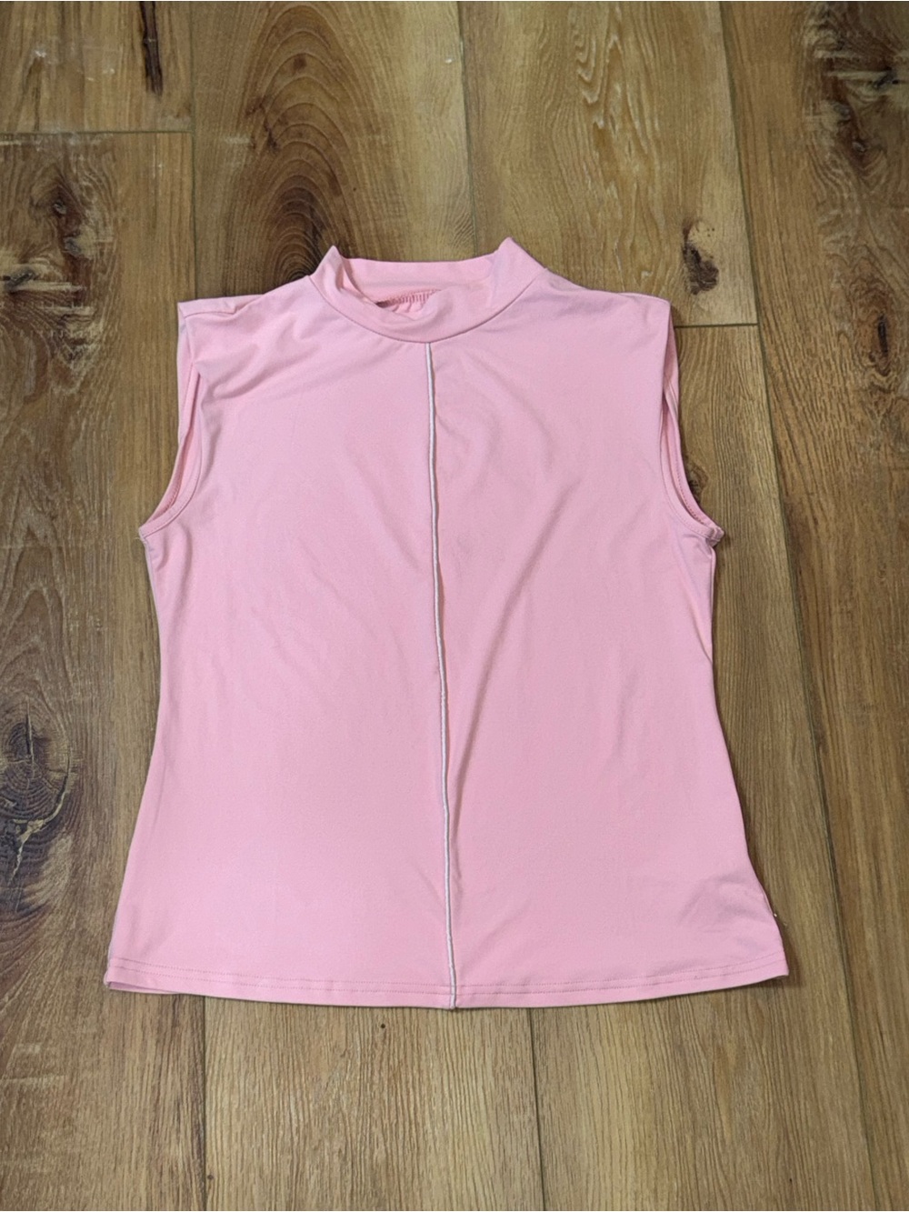 Sleeveless Mock Neck Top in Pale Pink